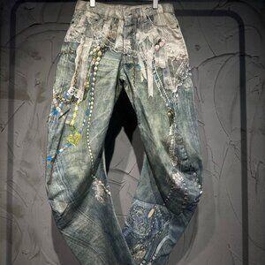 Acne Studios Lace Pearl Candy Keychain Jeans 3D Printed Jeans